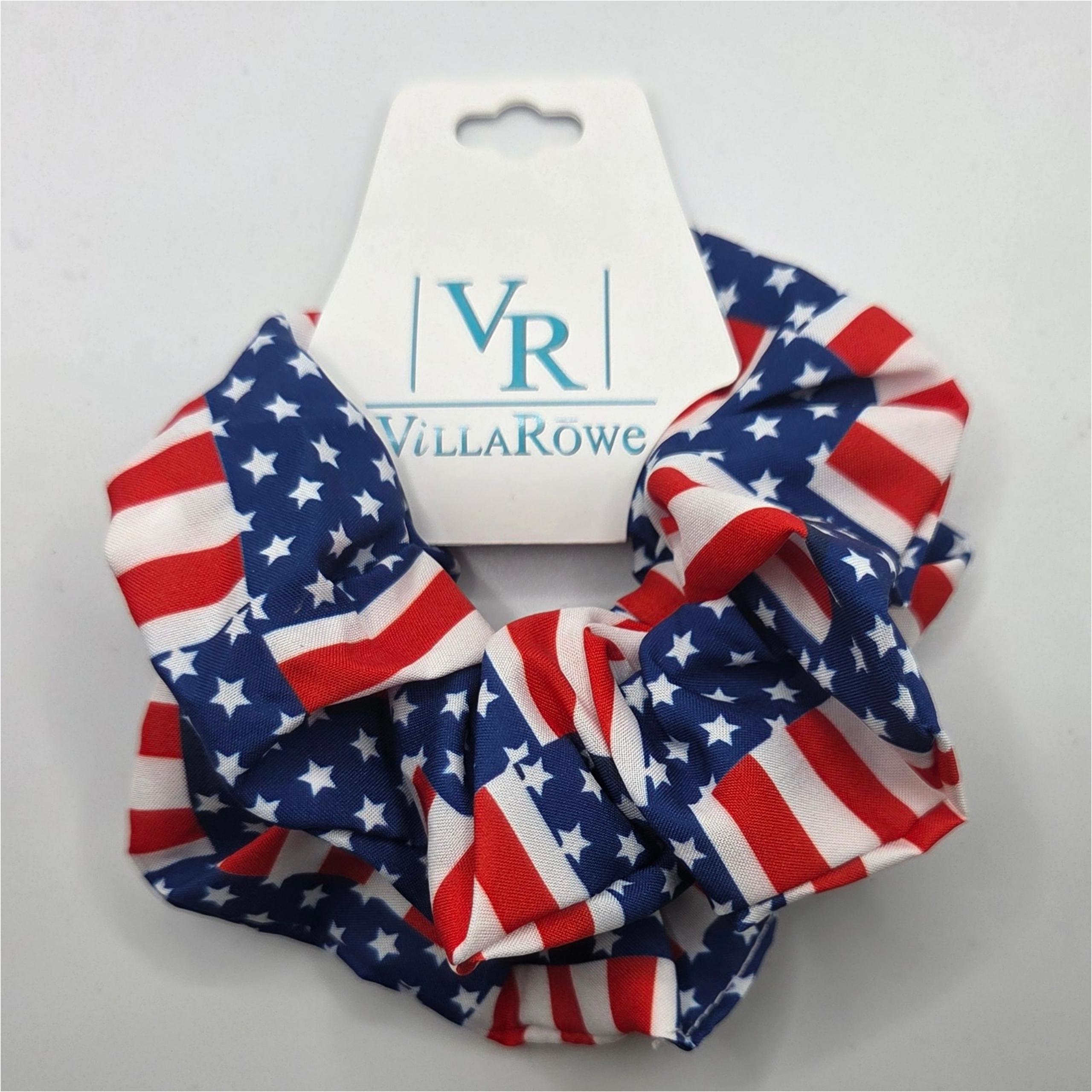 Brand NEW 2pc Set Scrunchies Red Blue Patriotic USA Americana Hair Accessories