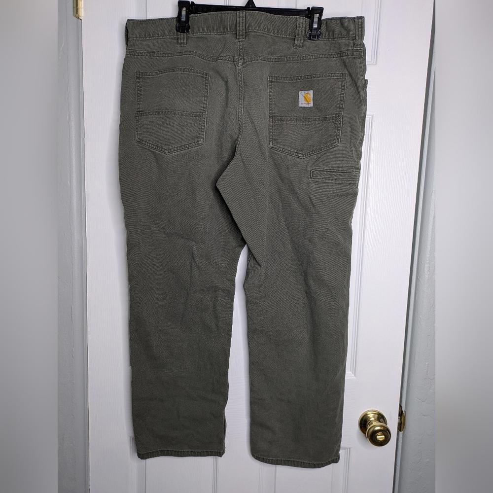 Carhartt Men's Relaxed Fit Rugged Flex Olive Cotton Blend Canvas Pants 40x30