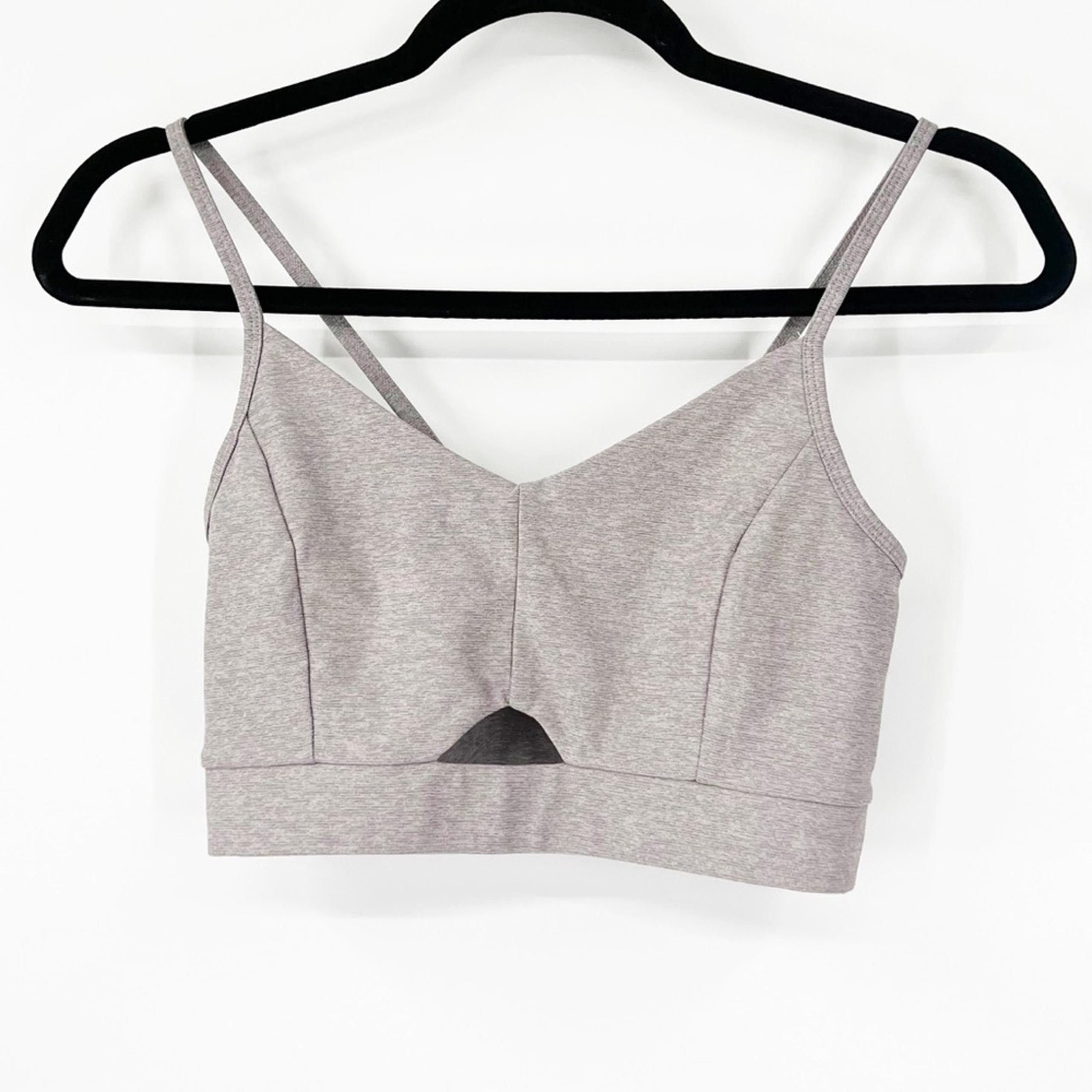 Varley Gray Heathered Cutout Sports Bra