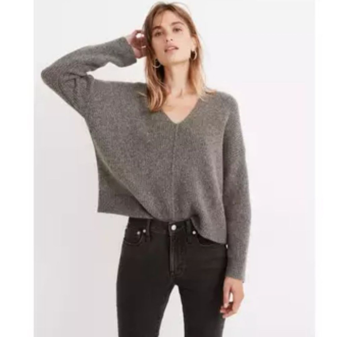 Madewell Gray V-neck Sweater sz XS