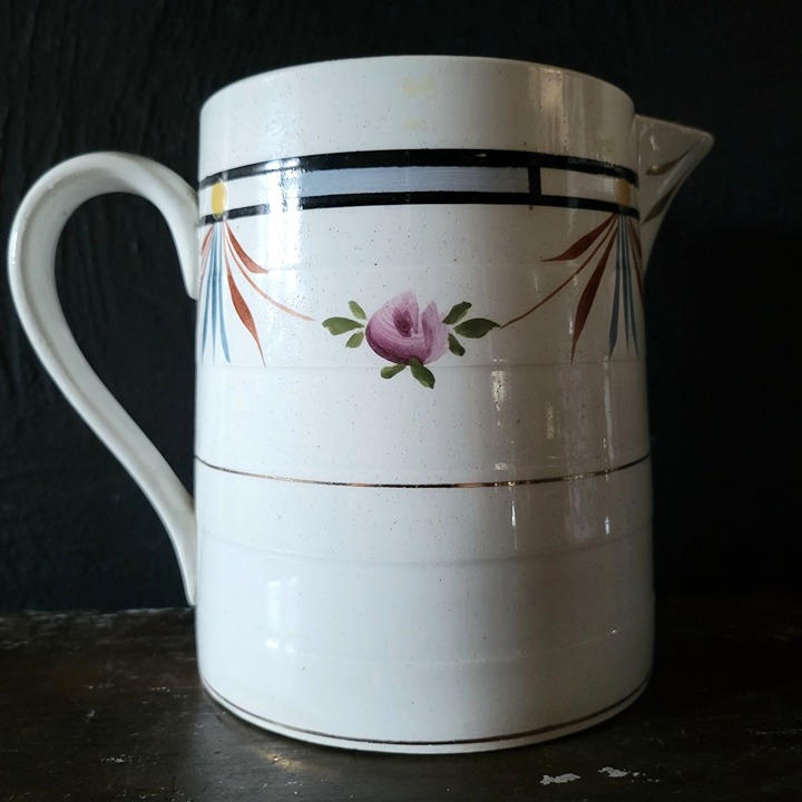 Antique Moulin Loups & Hamage Nord French Pitcher, Made in France
