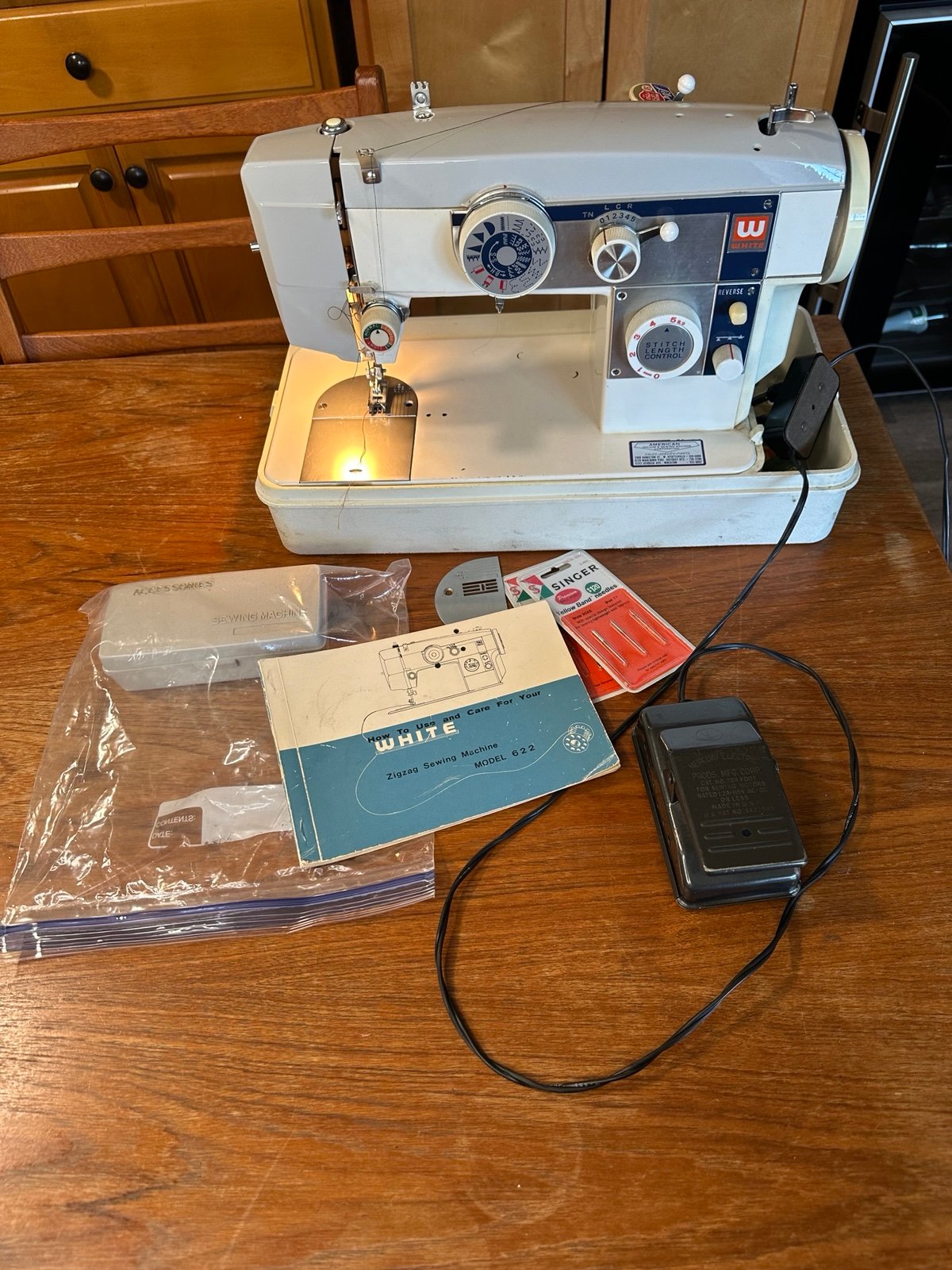 White sewing machine