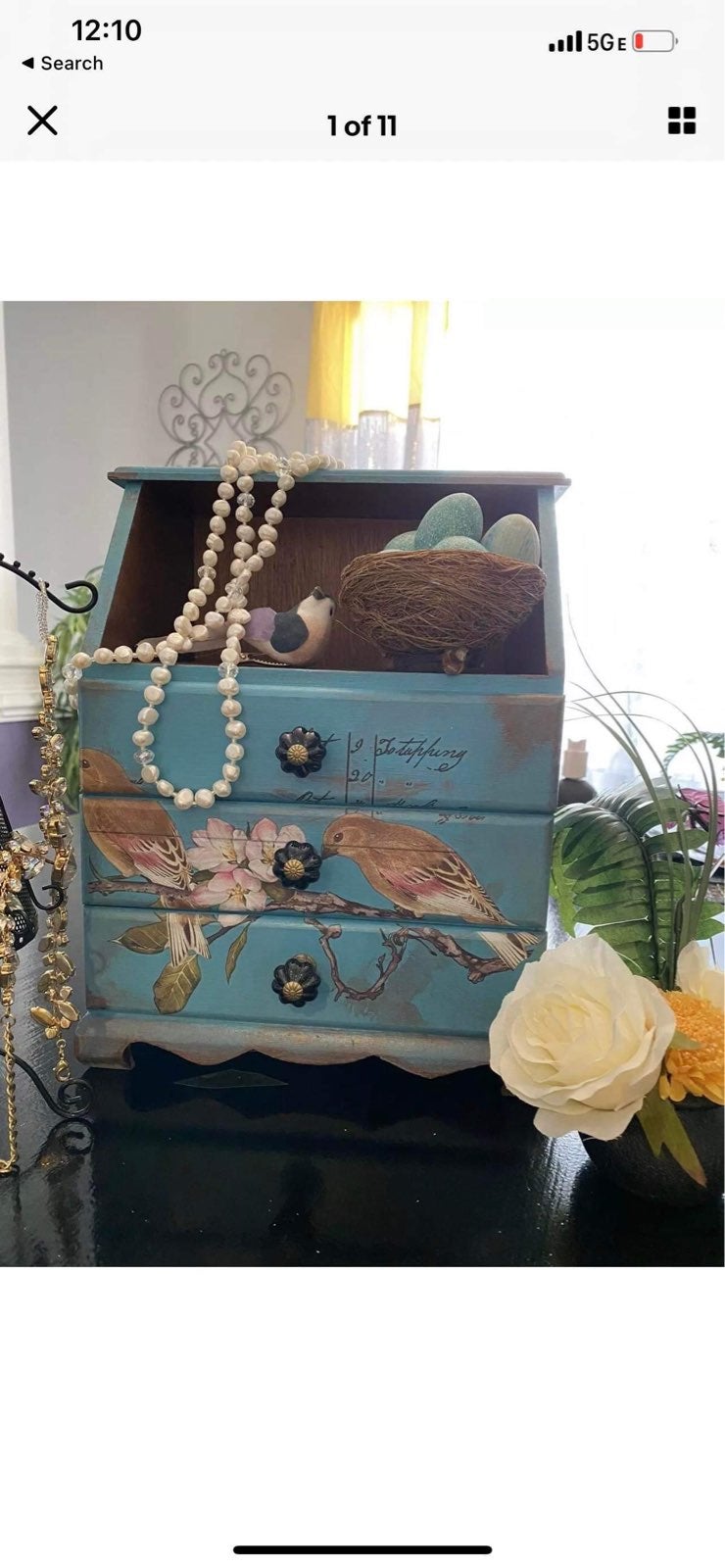 Handpainted tabletop jewelry box
