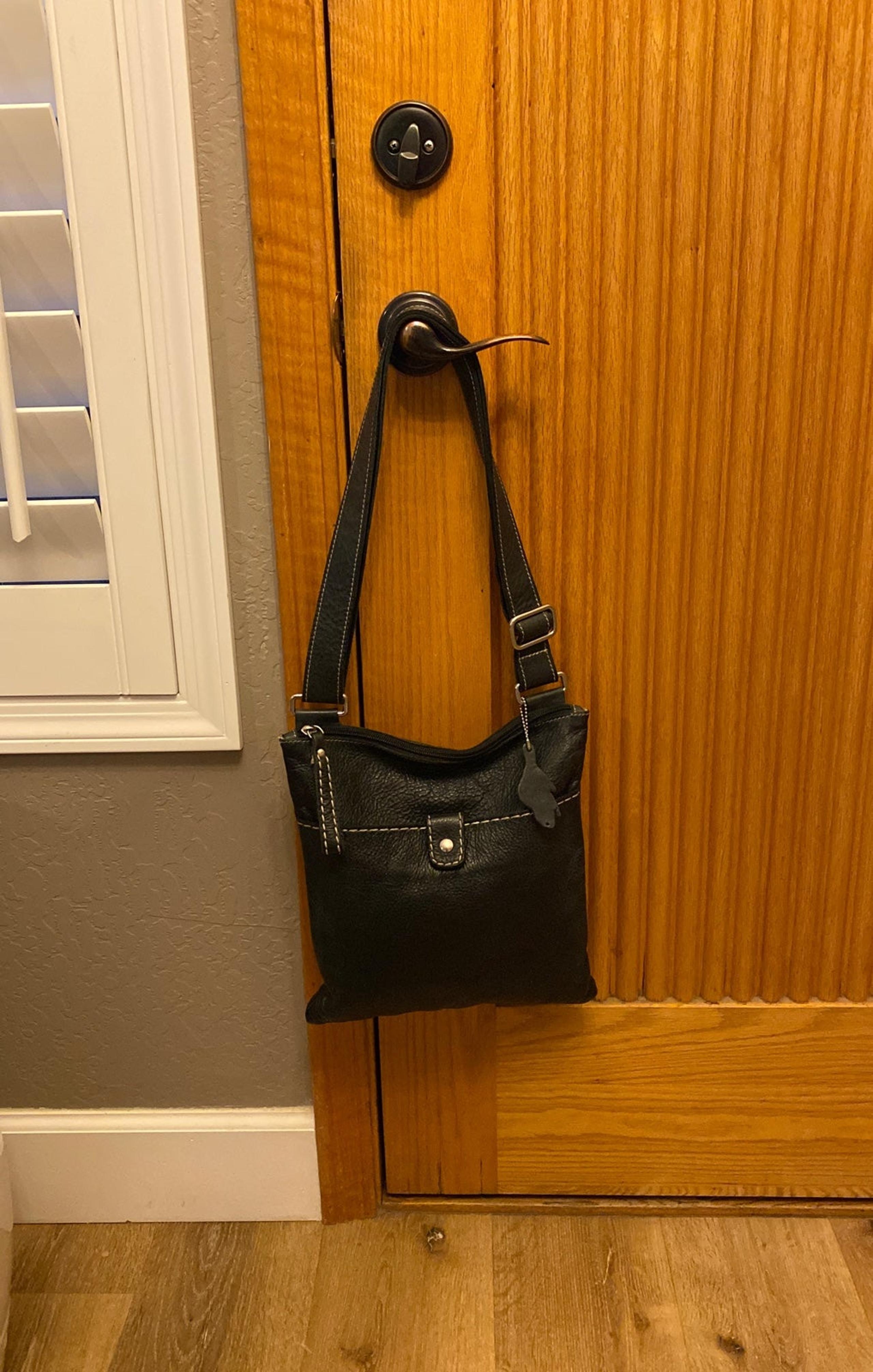 Roots genuine leather messenger bag with adjustable strap