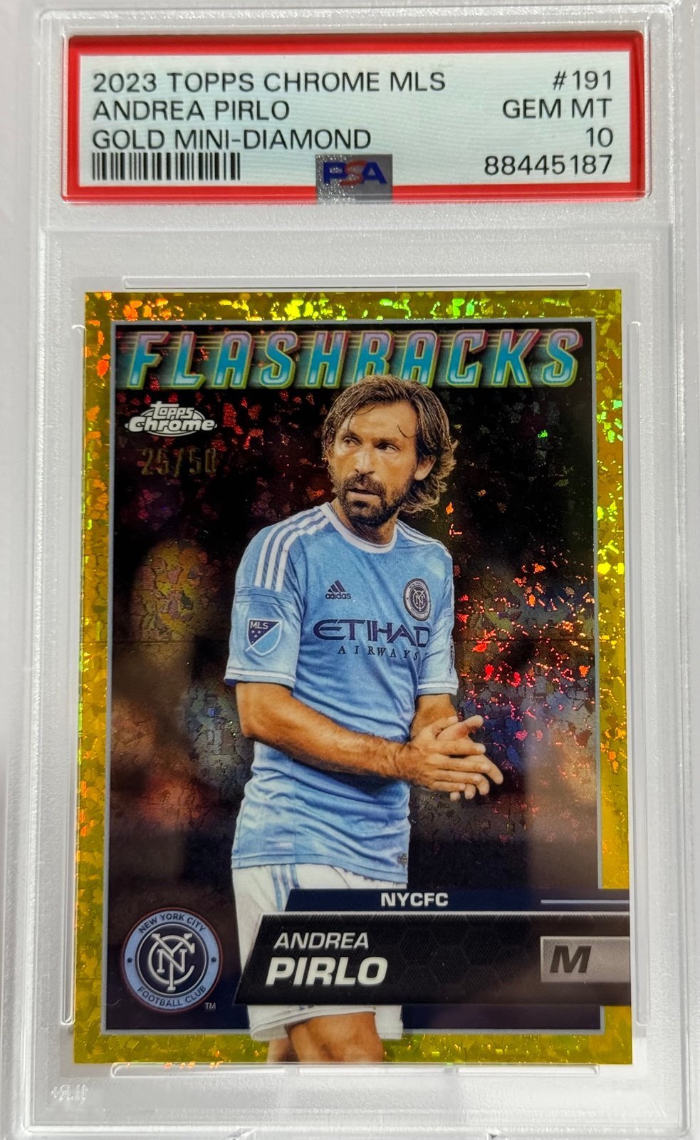 2023 Topps Chrome ANDREA PIRLO Gold Mini-Diamond Refractor /50 PSA 10