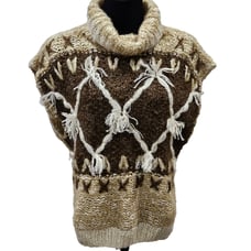 Vintage Wool Blend Sleeveless Sweater Vest Medium Textured Art to Wear 80s Boho