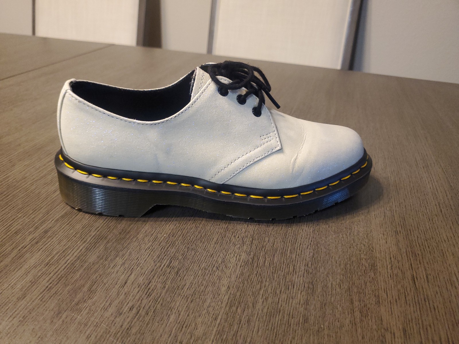 Dr Martens Off White 1461 GLTR Glitter Ladies Shoes Size UK 4 US 6 EU 37