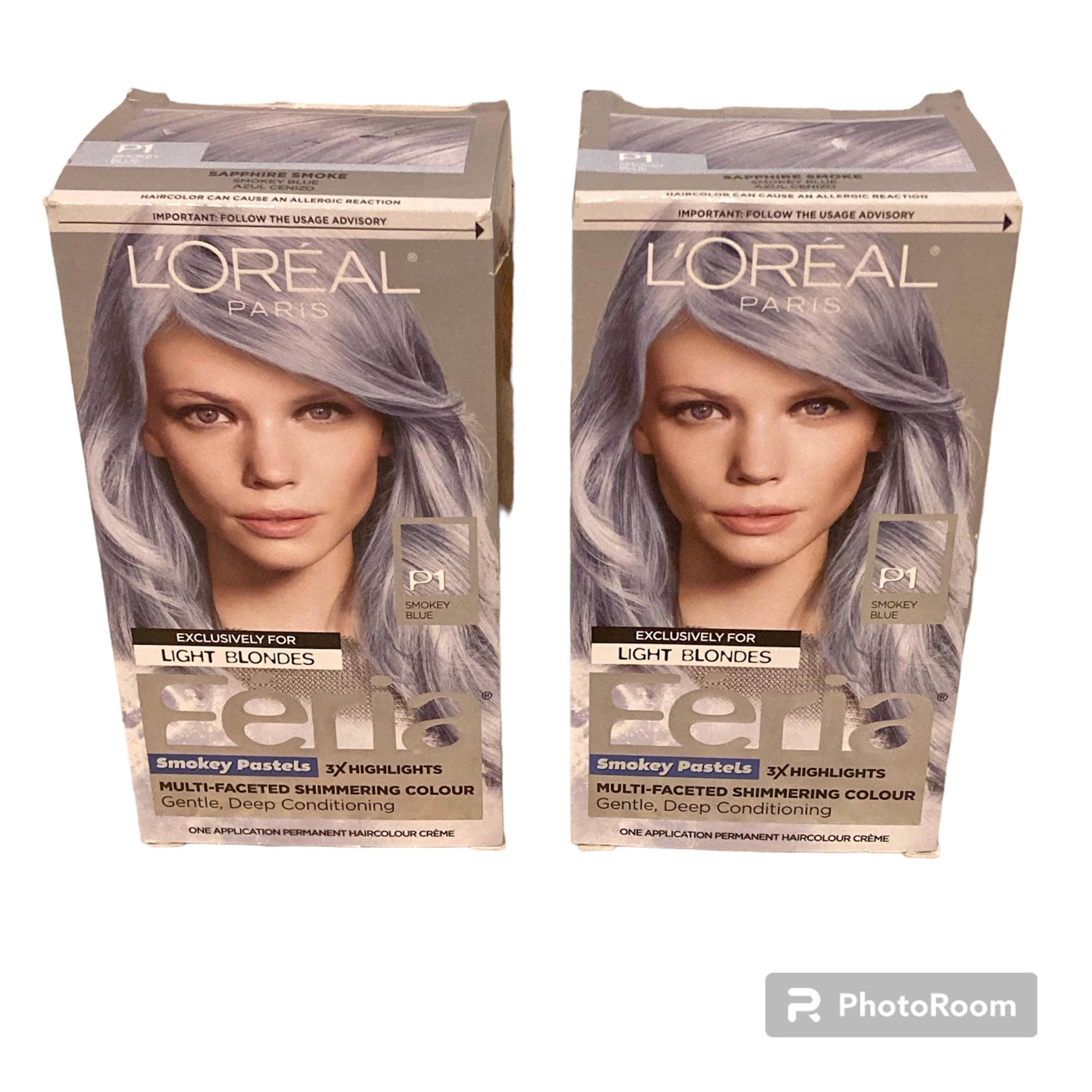 L’Oreal Paris Féria Permanent Hair Color Smokey Blue For Blondes Lot 2 Boxes New