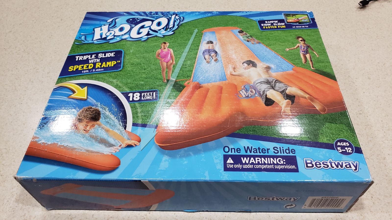 Triple slide with speed bump