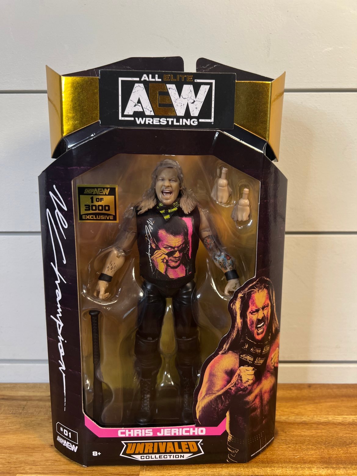 CHRIS JERICHO 1 OF 3000 AEW FIGURE LE CHAMPION UNRIVALED SHOPAEW EXCLUSIVE