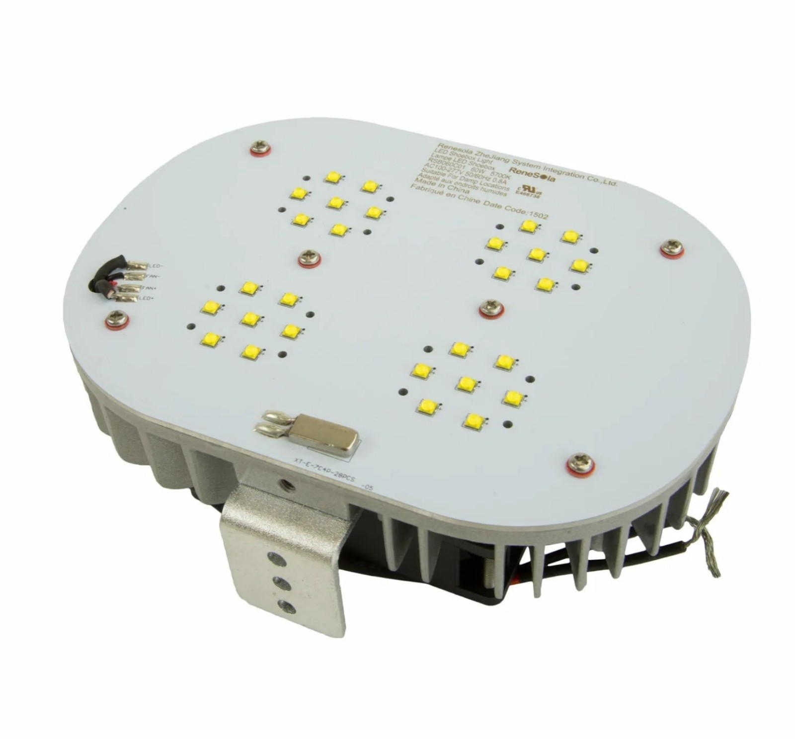 RENESOLA 60 Watt 100/277V UL/DLC Listed LED Shoebox Light, 5700K.