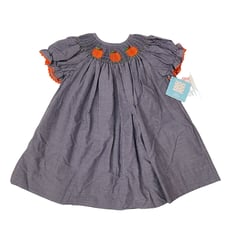 NWT Vive La Fete 24M Purple Pumpkin Smocked Dress