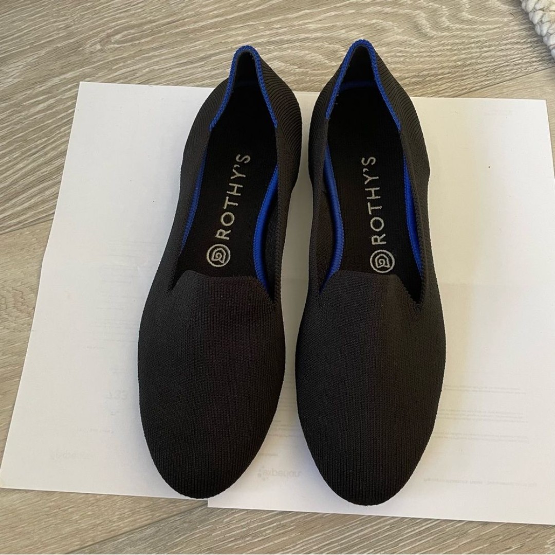 Rothy’s The Loafer black round toe flats shoes size 9.5
