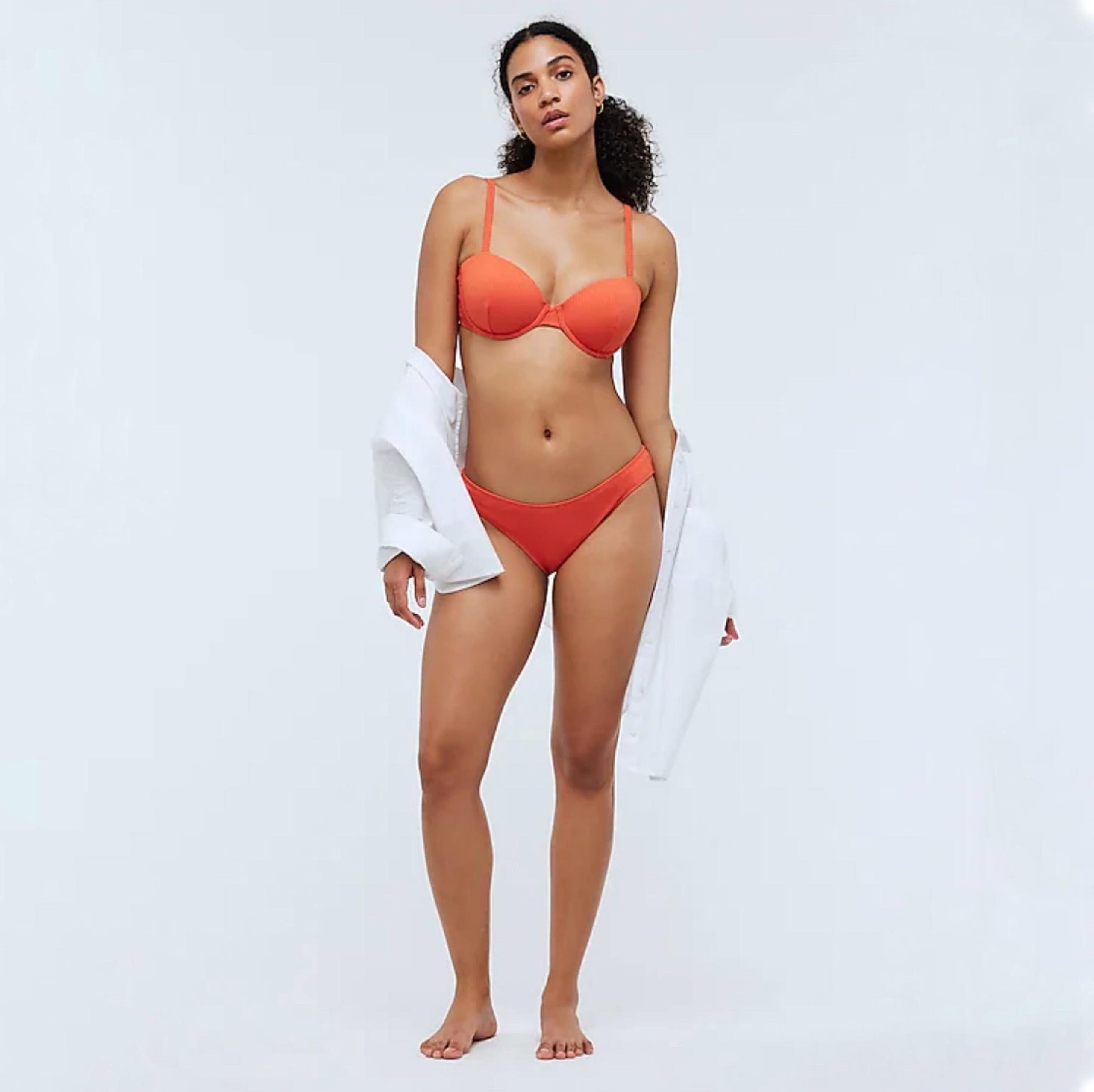 NWT Madewell Ribbed 2pc Bikini Set in Burnt Orange, sz Medium