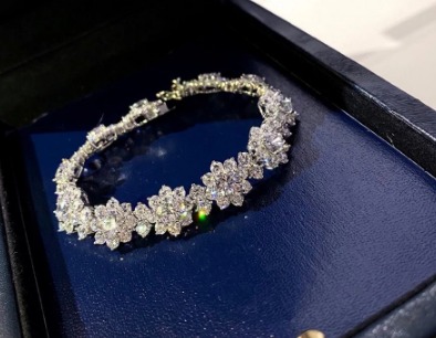 Hot Brand Pure Sliver European Luxury Female Shining Snowflake Flower Bracelet f
