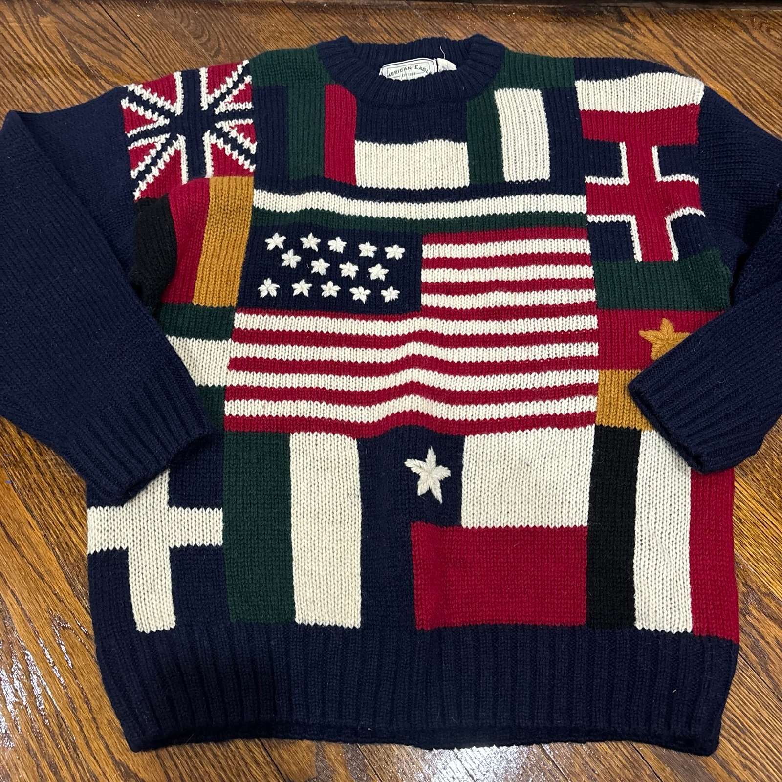 Vintage American Eagle knit flag sweater
