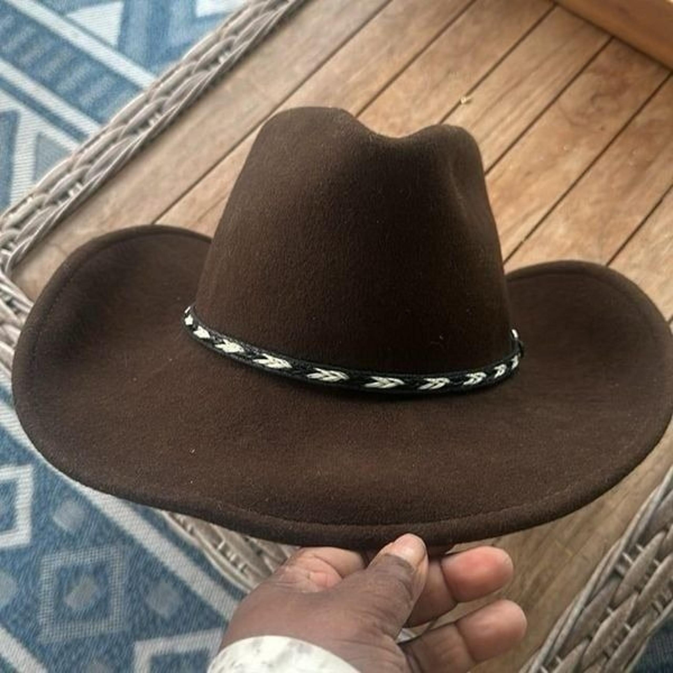 Rockmount Mens Brown Wool Felt Cowboy Crushable Hat L