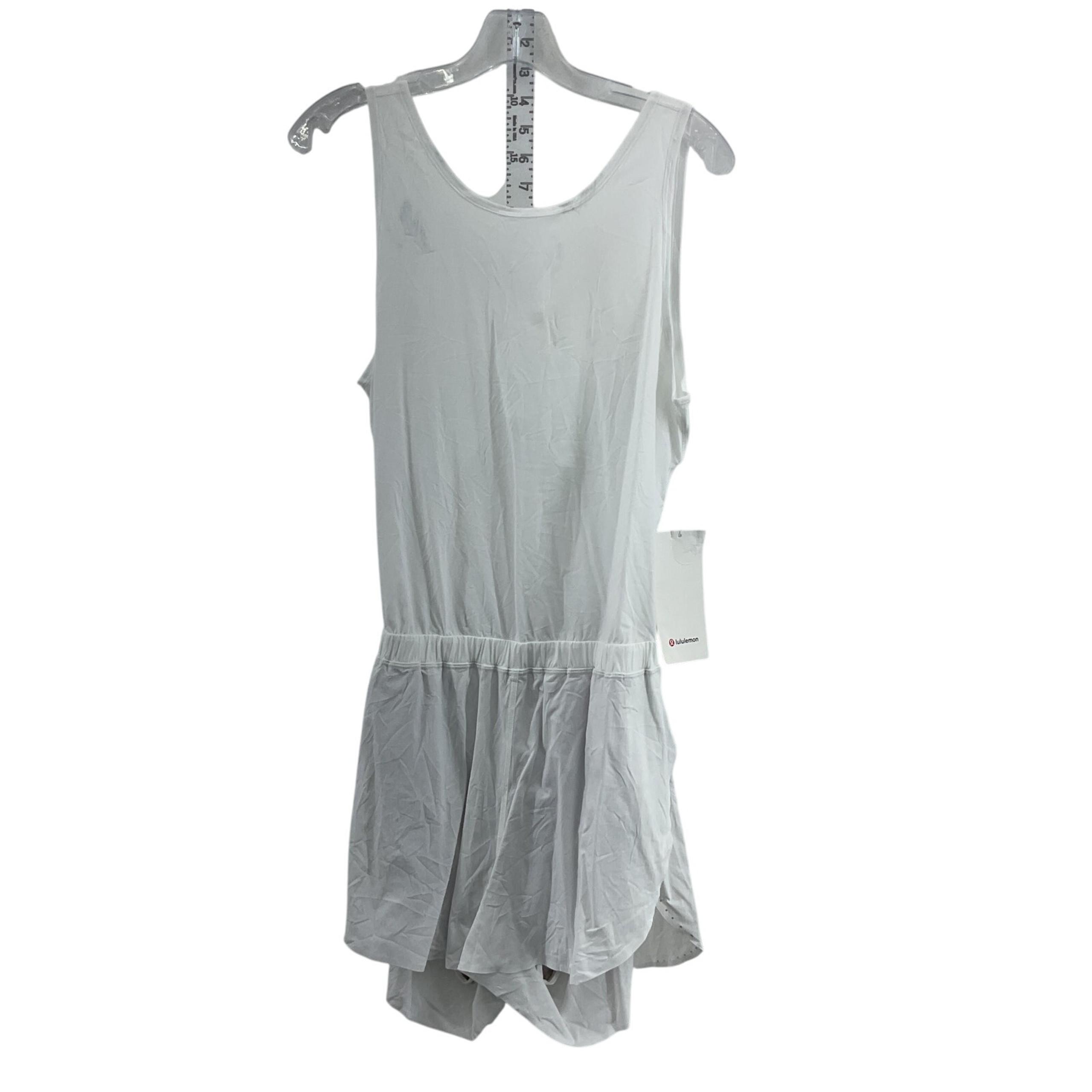 New Lululemon Women's Sleeveless Athletic White Nylon Jumpsuit Size 10 NWT