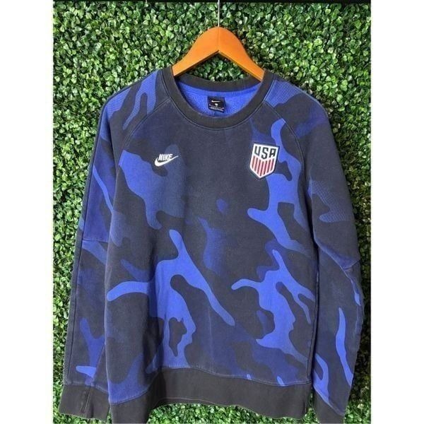 Nike Team USA Long Sleeve Fleece Crew Sweatshirt Mens Size Medium