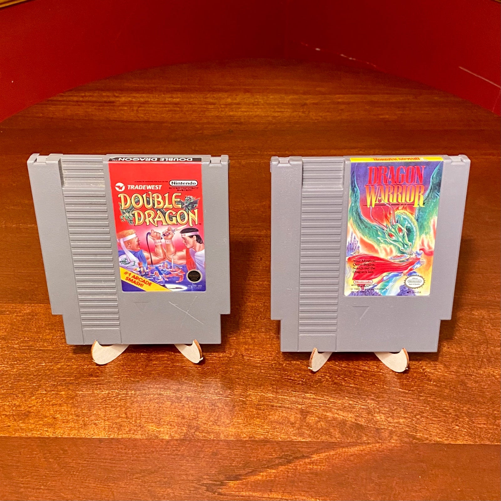 Original 1985 Nintendo NES Cartridges Lot: Double Dragon, Dragon Warrior (Gold)