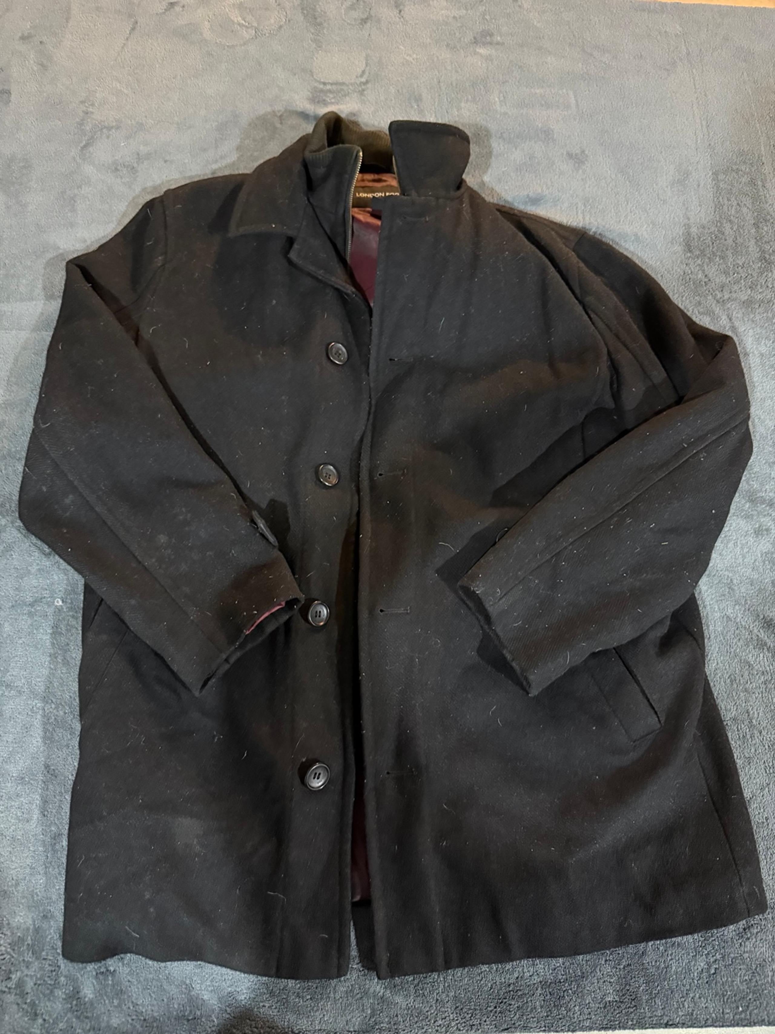 London Fog Black Trench Coat Classic Tailored Design