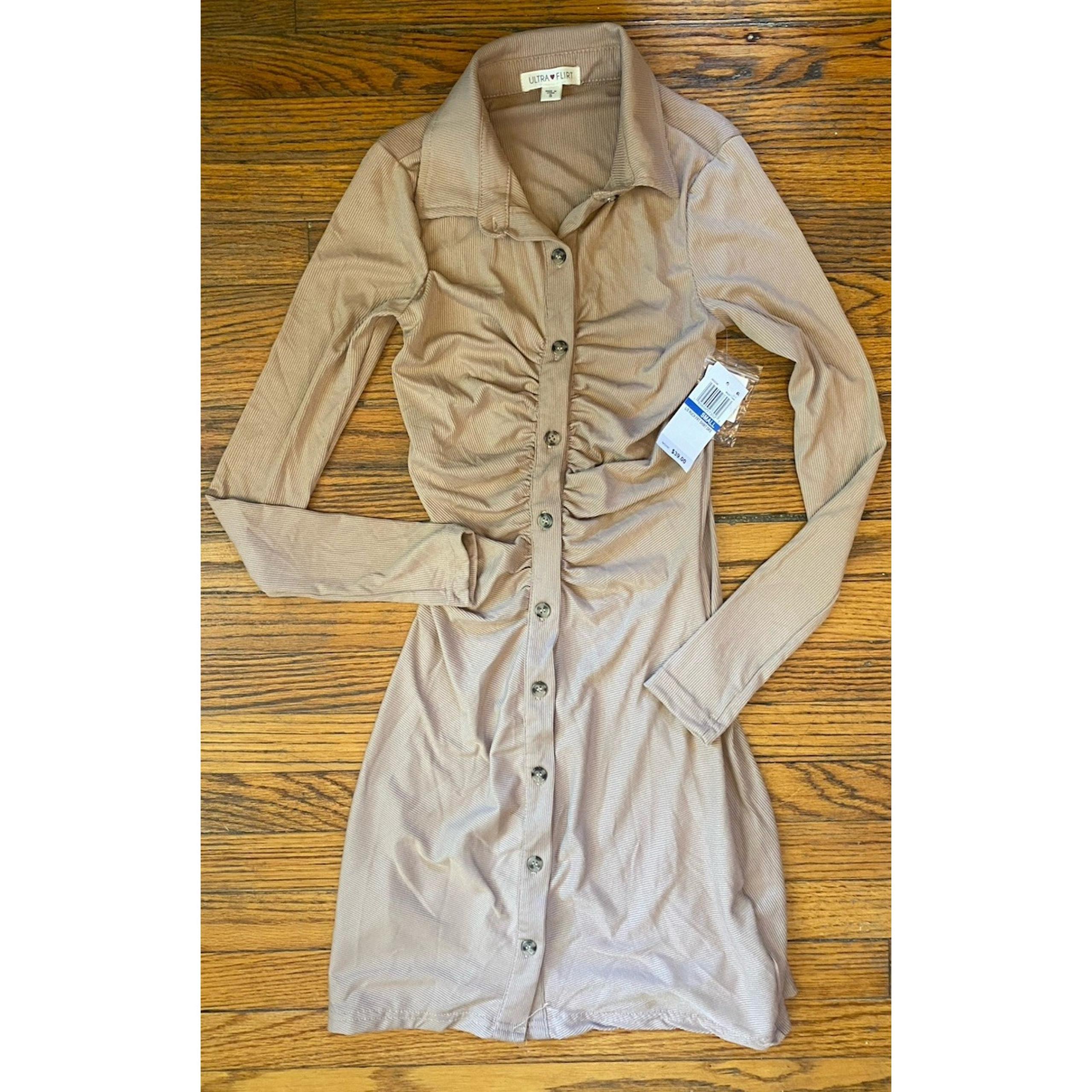 NWT Ultra Flirt Stretch Party Dress Women’s XS Beige $39