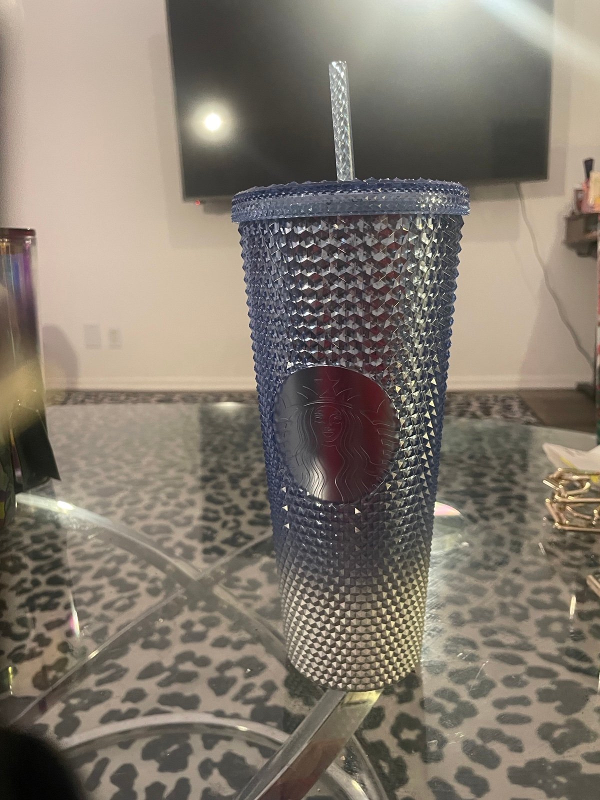 Starbucks Blue and Whife Studded Tumbler Nwt