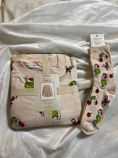 American Eagle Grinch Pajama and Socks Bundle