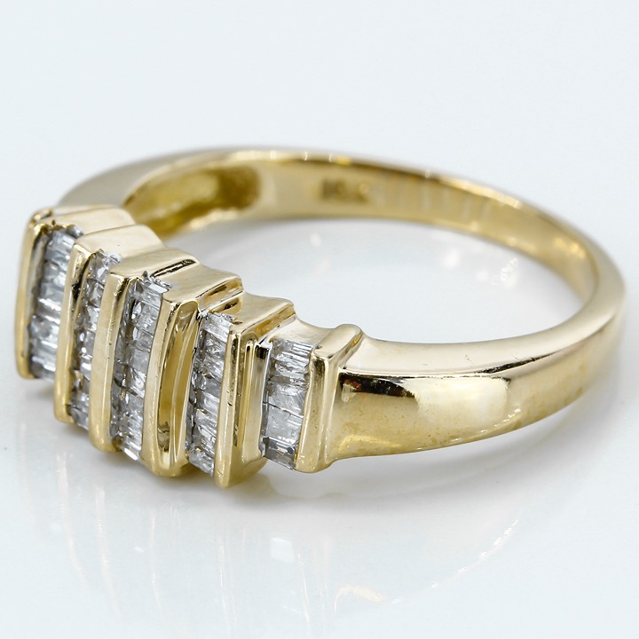 10k Yellow Gold 1-Carat Baguette-cut Diamond Engagement Ring / Wedding Band