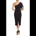Dress the population NWT Tiffany 1 shoulder black midi dress size small