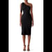 Dress the population NWT Tiffany 1 shoulder black midi dress size small