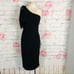 Dress the population NWT Tiffany 1 shoulder black midi dress size small