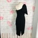 Dress the population NWT Tiffany 1 shoulder black midi dress size small