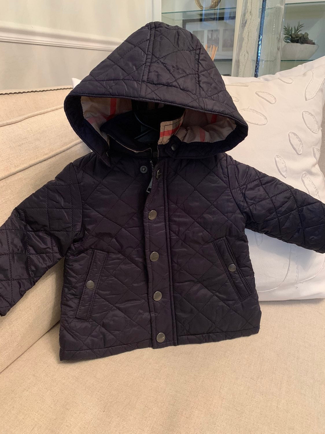 BURBERRY Quilted Baby Coat Size 6 M