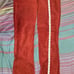Red leather suede pants