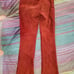Red leather suede pants
