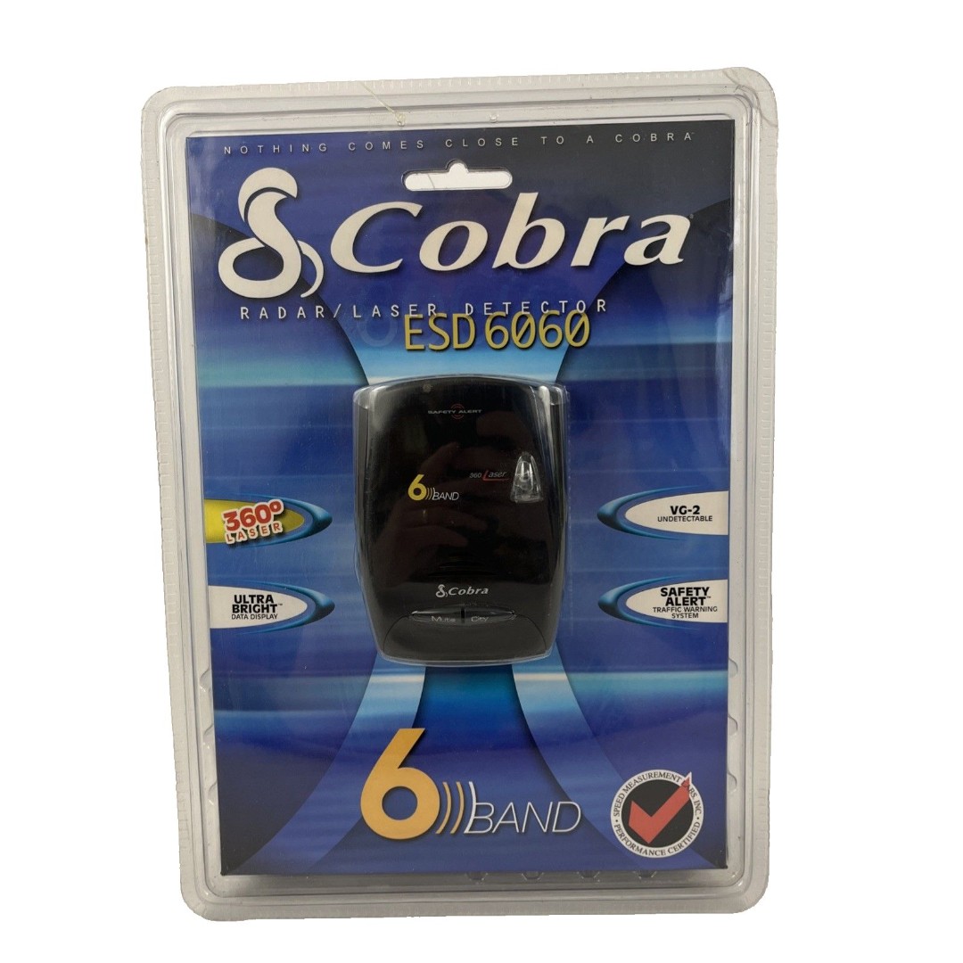 Cobra ESD-6060 6 Band Radar Detector Brand New Sealed Old Stock 2001 360° Laser