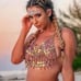 NEW Women's Reflective Disc Chainmail Breastplate Rave Top Size S/M