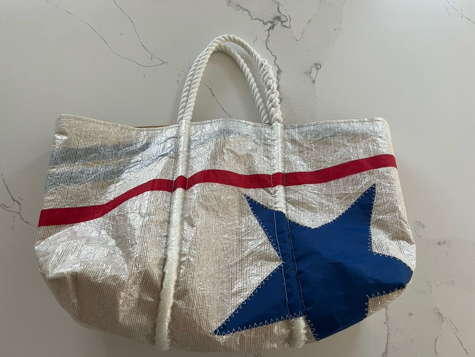 Sea Bags Maine Portland Star Large Tote Shiny Fabric Rare