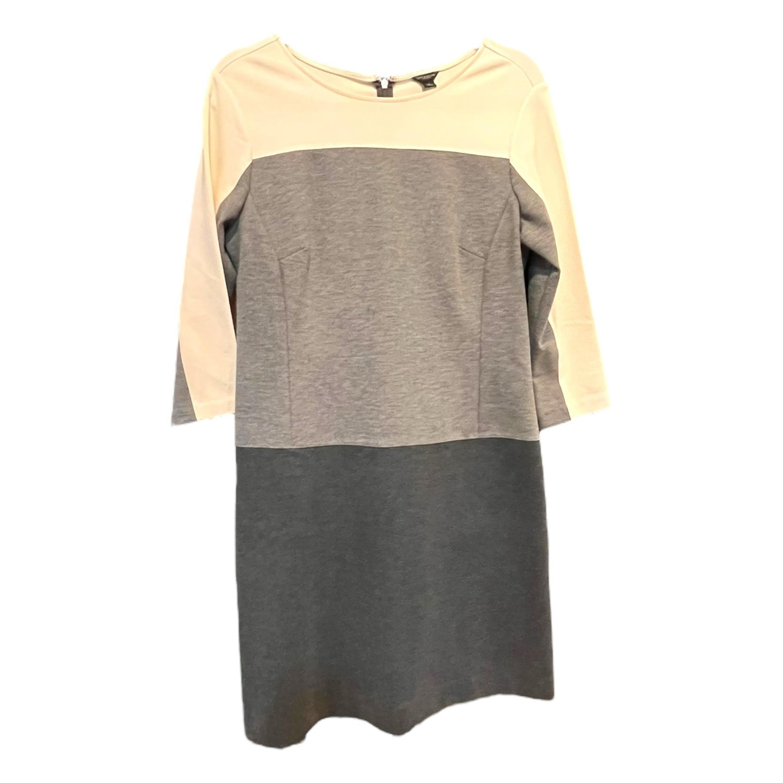 Ann Taylor Colorblock Dress Gray and Beige Size 8