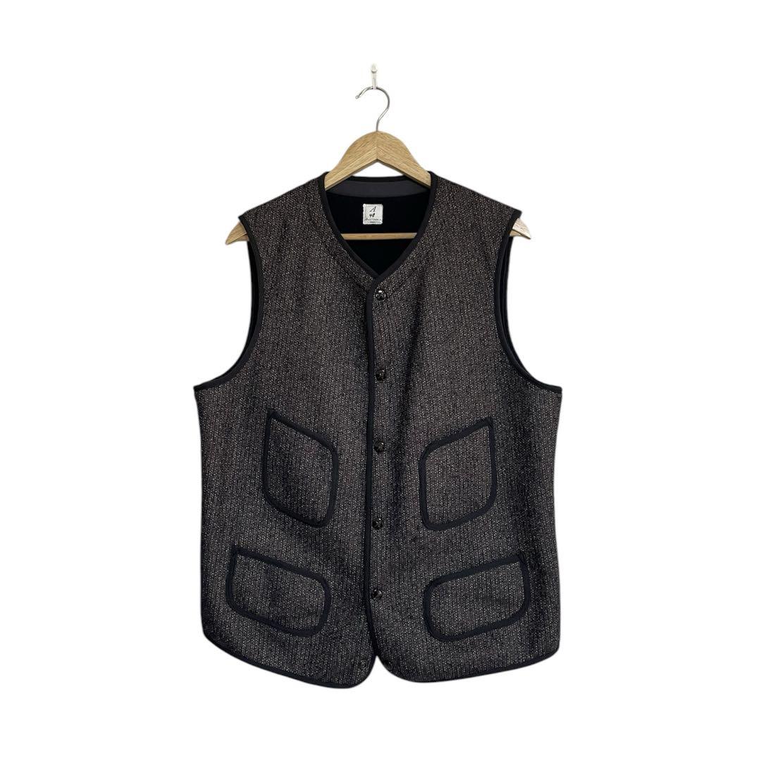 Anatomica Brown's Beach Cloth Vest, Salt and Pepper, Size 48 (XXL equivalent)