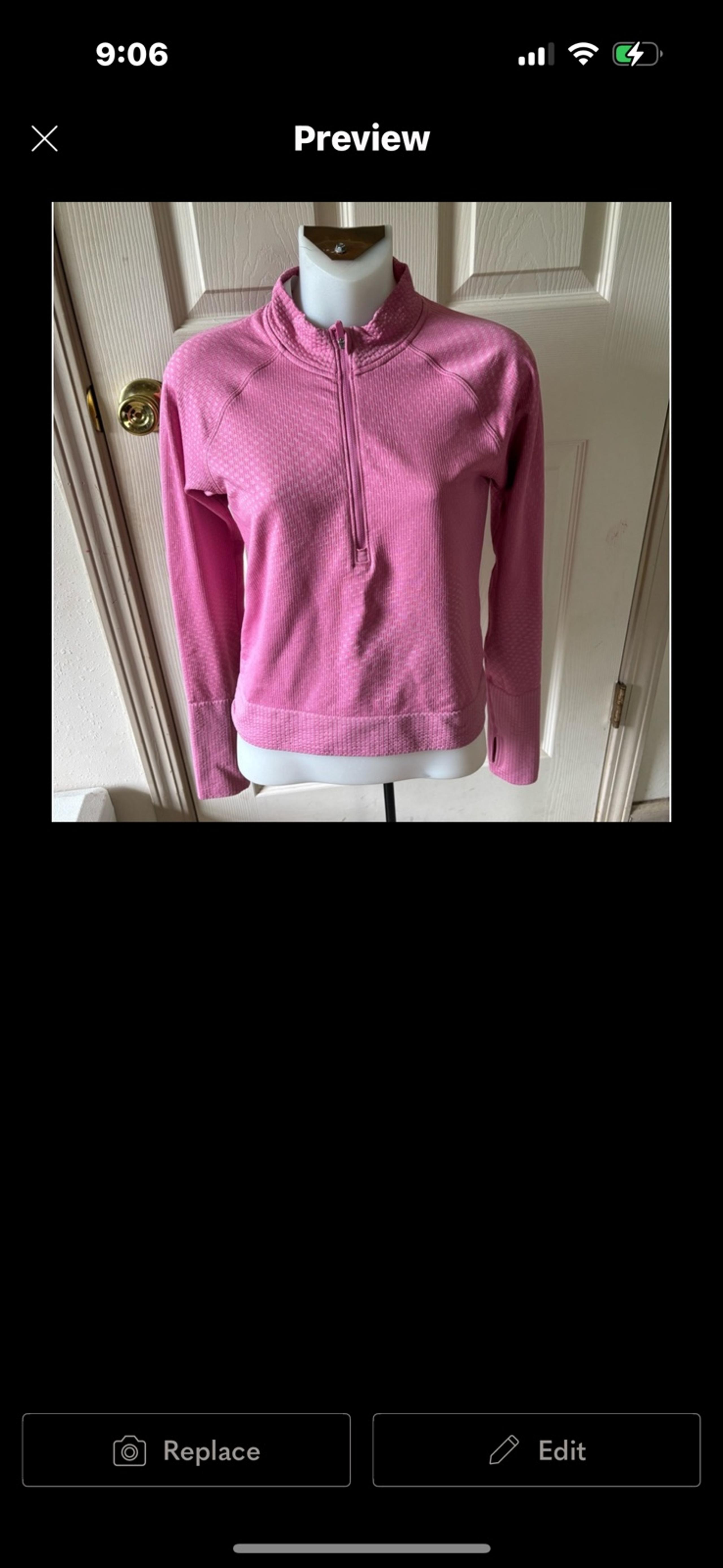 Size 6 Lululemon Rest Less Cropped Half-Zip Grid Warp Pink Blossom / Sugar Pink.
