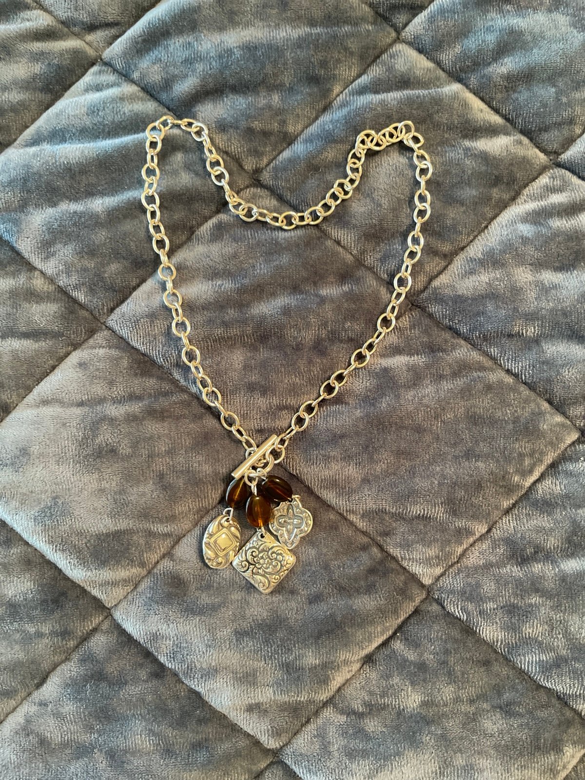 Sterling silver chain with charms