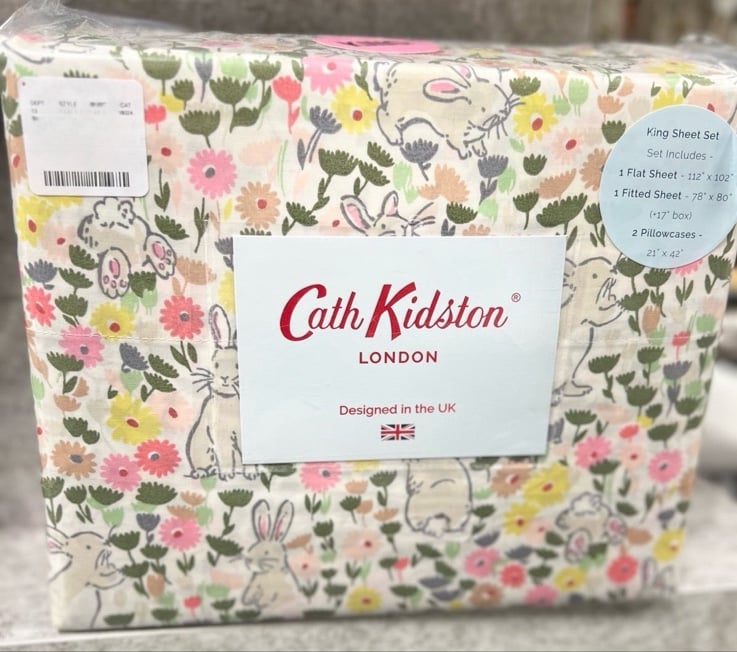 London Cath kidston easter bunny king sheet set !