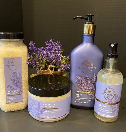 Bath & Body Works “Lavender Vanilla” NEW 4-Pc Bath Set