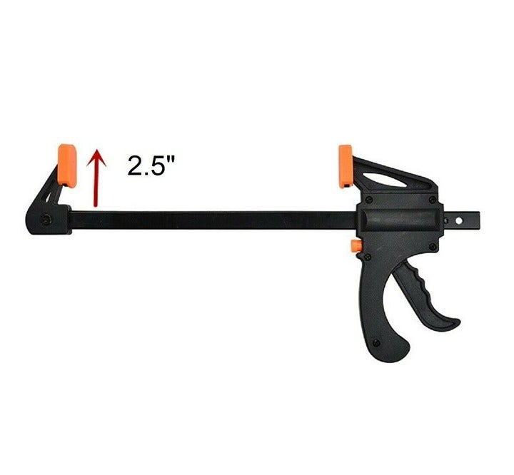 Set of Four 12 Ratcheting Bar Clamp, 2.5 Throat Depth, NYLON Handle w/ Trigger
