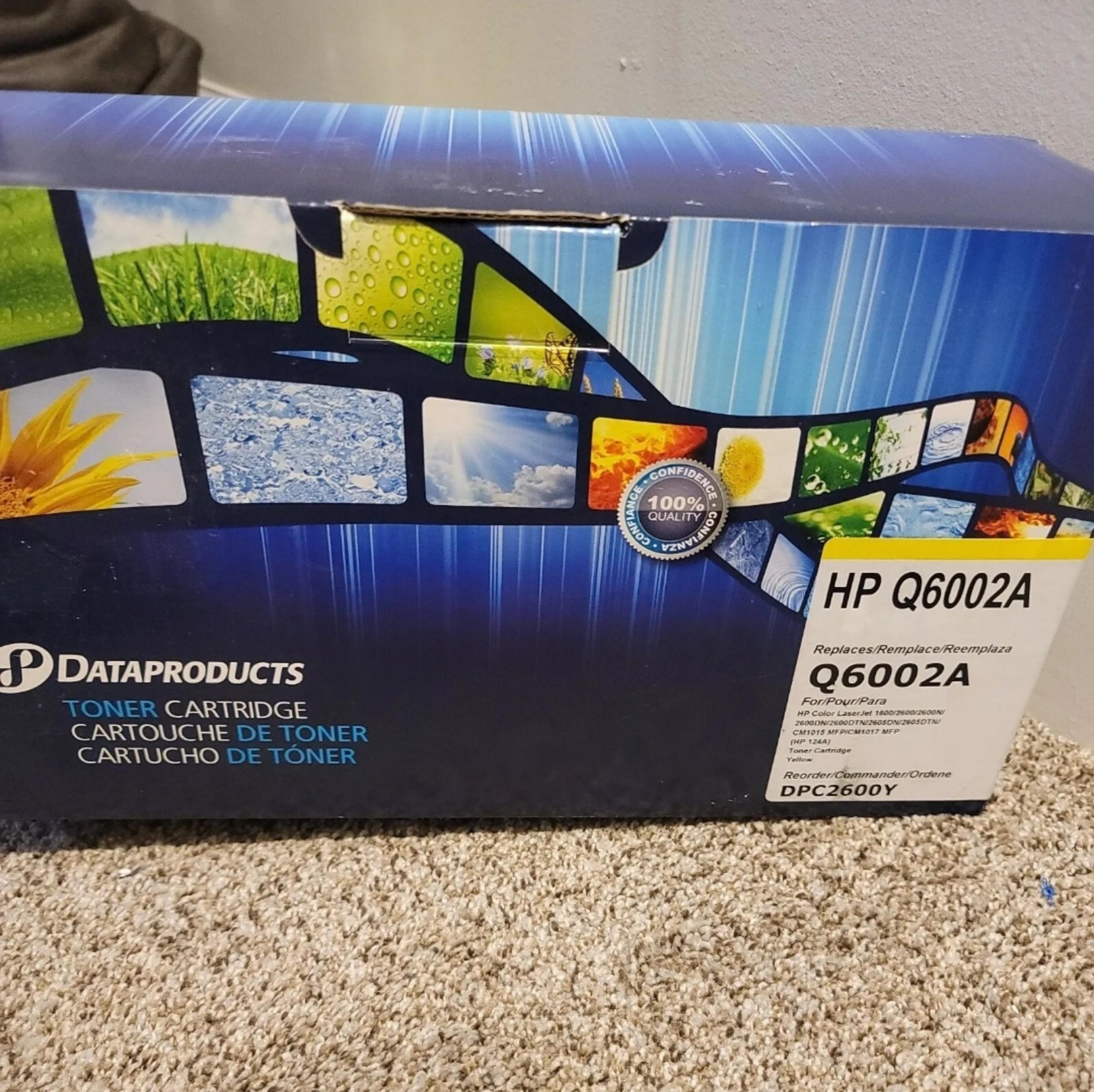 Fits HP Q6002A Color Laserjet 1600 2600 2600N 2605DN CM1017MFP YELLOW TONER