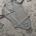 Good American Ribbed Henley Bodysuit Heather Grey Long Sleeve Button Large Sz 3