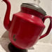 Vintage Antique Collectible Pyrex enamelware coffee pot percolator red