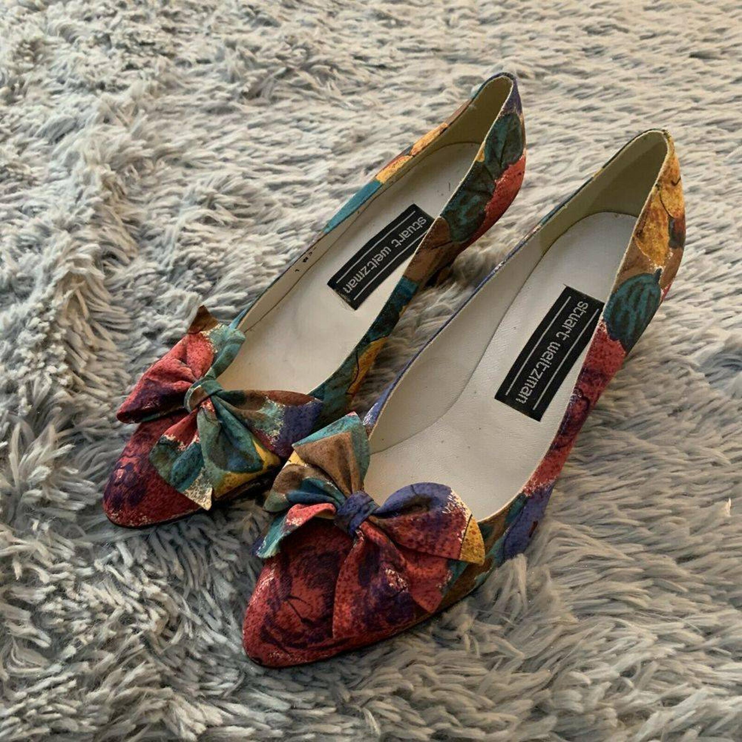 Stuart Weitzman Multi Color Floral Heels